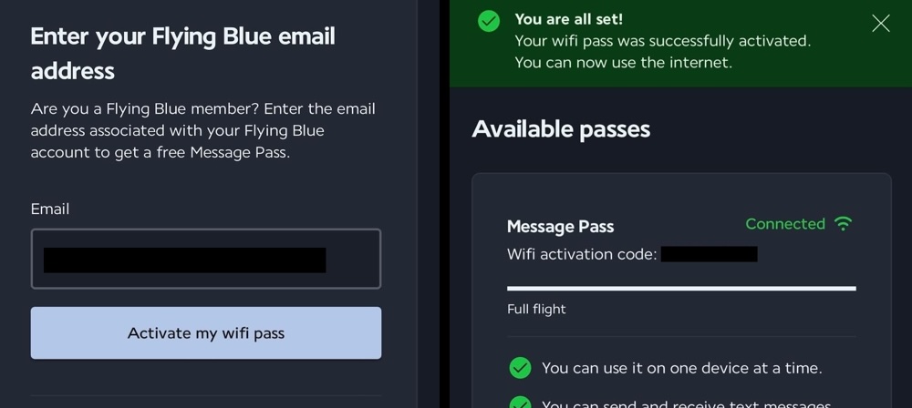 Flying Blue 会員登録 メールアドレス入力画面