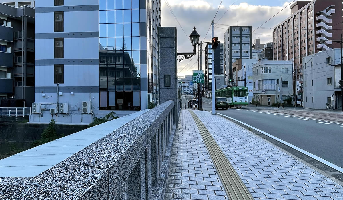 熊本市船場橋と電車通り