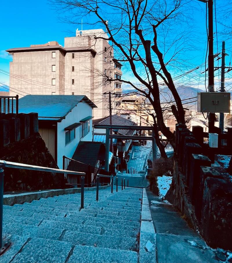 伊香保温泉 石段街を上から見下ろす眺め