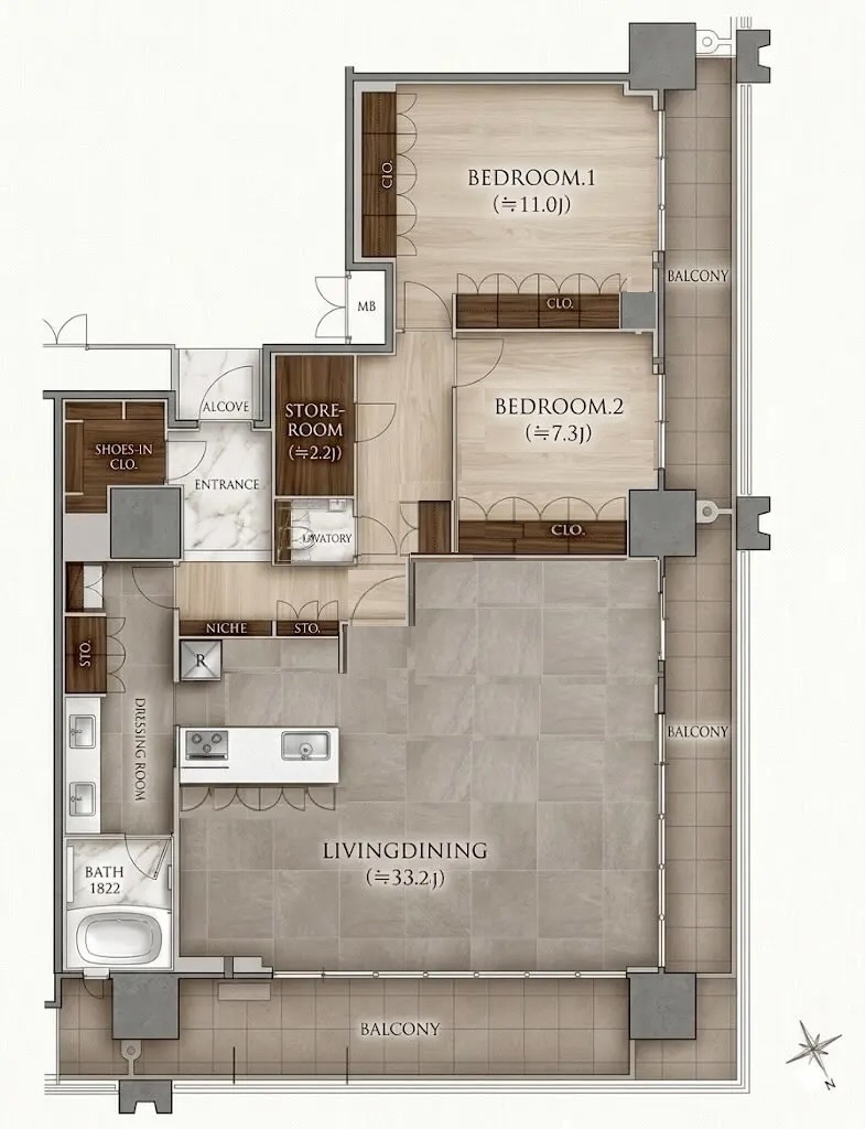 MJR熊本ザ・タワー 間取り図