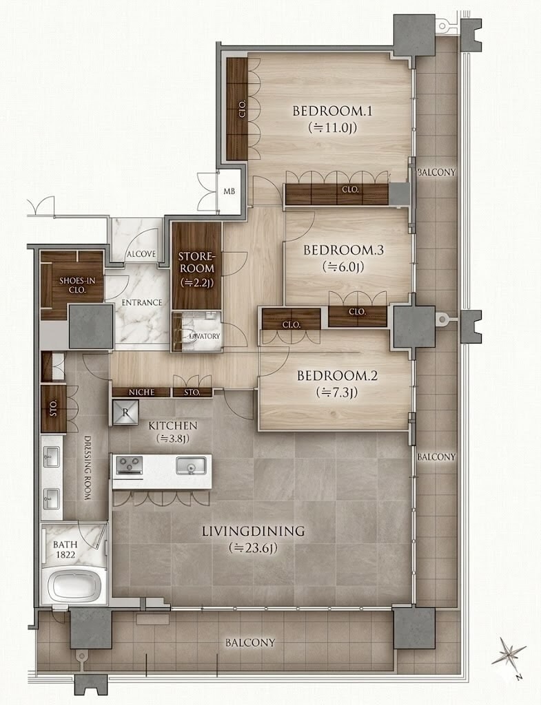 MJR熊本ザ タワーの物件間取図