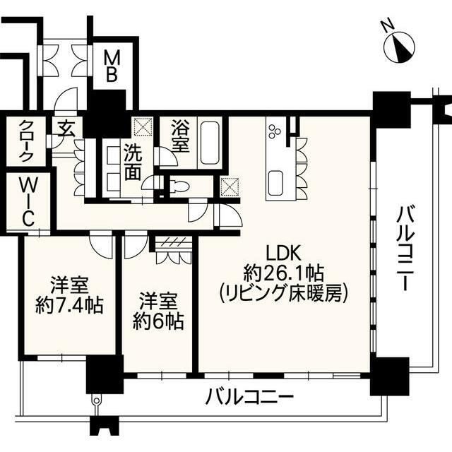 MJR熊本ザ・タワーの中古物件間取図